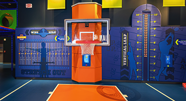 View of the Oversized Hoop activity and surrounding activities at theZone
