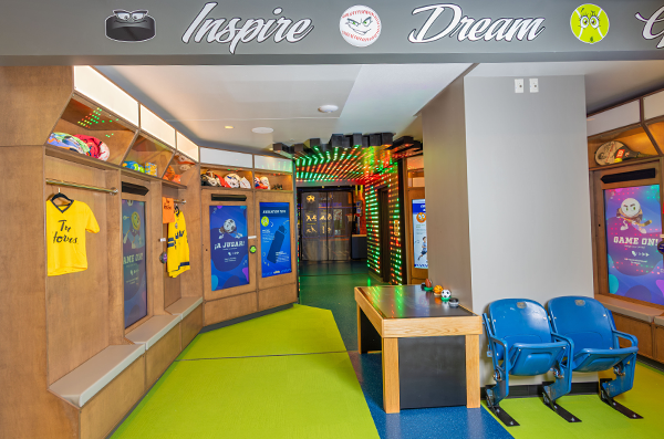 Interior view of the Locker Room activity at theZone