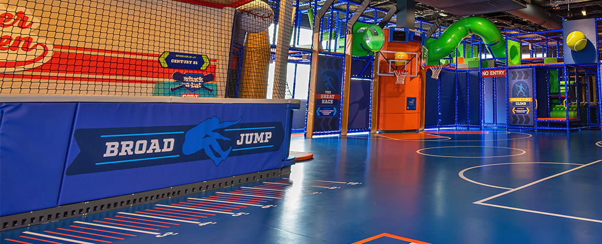 View of the Broad Jump activity at TheZone