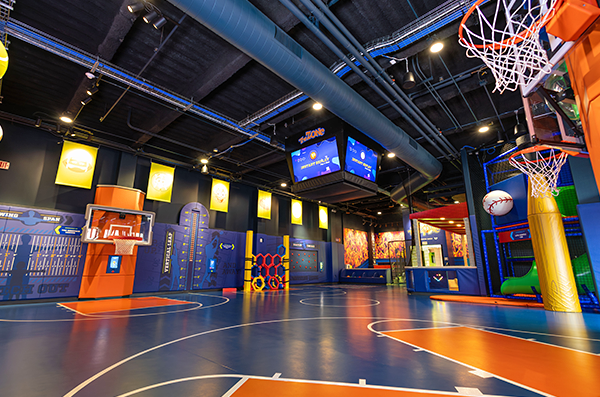 View of many activities inside the Zone interior play space