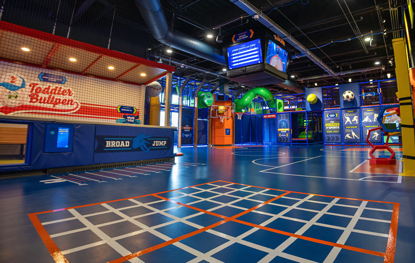 View of the inside of the Zone space - wide angle view with many activities
