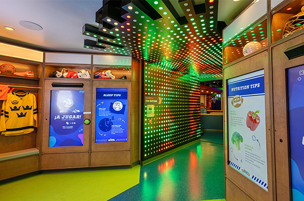 Locker Room and Digital screen activity at the Zone